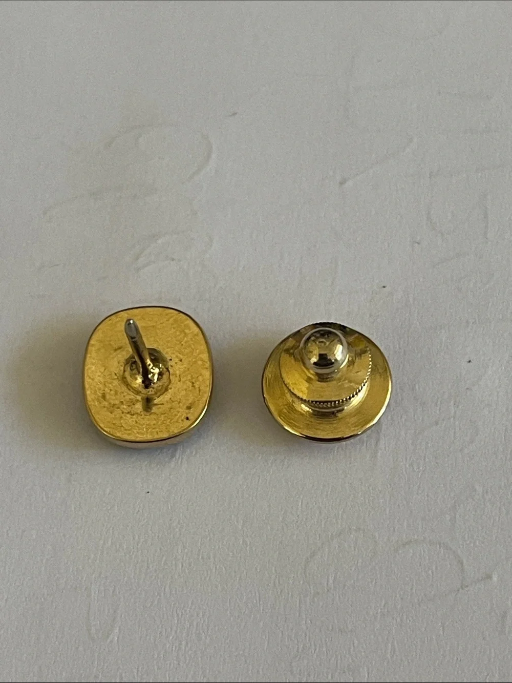 Vintage Paua Shell tie tack goldtone